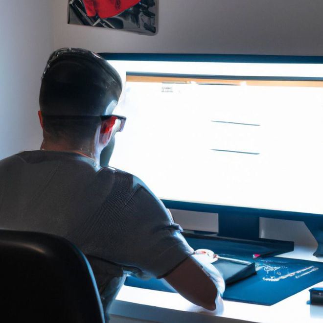 Diseñador de páginas web trabajando delante de su ordenador