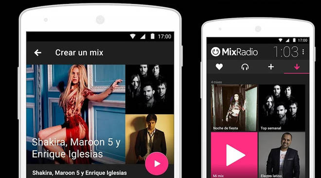 La música de MixRadio llega a Android e iOS