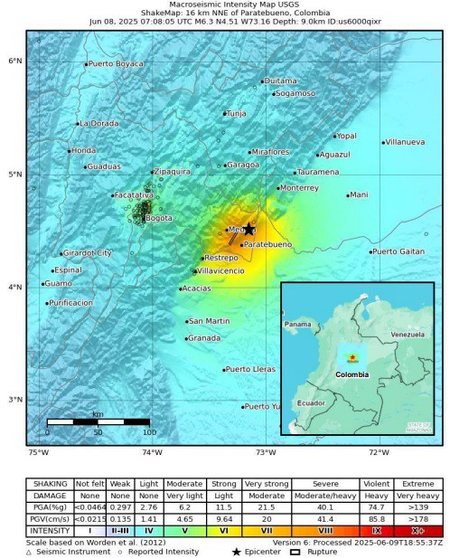 Construcciones informales son las más vulnerables tras sismo en Paratebueno