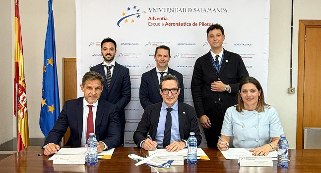 Adventia y Canaryfly firman un acuerdo para incorporar nuevos pilotos formados en Salamanca
