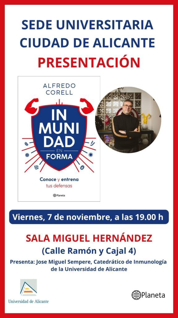 Conferencia sobre entrenamiento del sistema inmunológico a cargo de Alfredo Corell en la UA