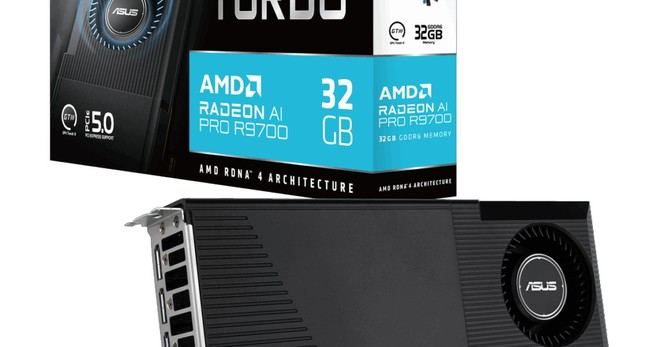 ASUS presenta la tarjeta gráfica Turbo Radeon AI Pro R9700 de 32GB