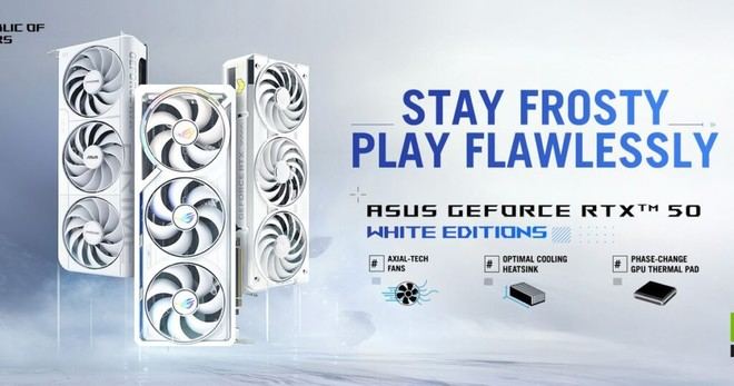 ASUS presenta sus nuevas tarjetas gráficas GeForce RTX 50 en edición blanca