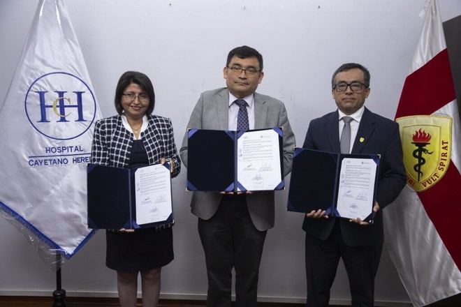 Cayetano Heredia y HNCH firman convenio para prácticas estudiantiles