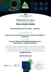 La UNLP recibe el reconocimiento Héroe Sacha por su proyecto sostenible