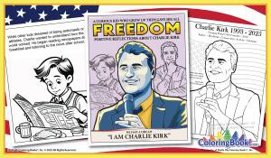 Lanzamiento del libro para colorear 'Charlie Kirk Freedom' dirigido a jóvenes y adultos