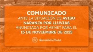 Aviso de alerta naranja por lluvias para el 13 de noviembre de 2025