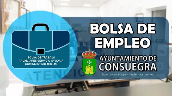 Ampliación de la Bolsa de Trabajo para Auxiliares de Ayuda a Domicilio en Consuegra