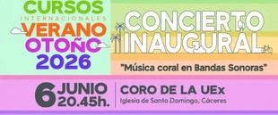 Coro de la UEx inaugura Cursos Internacionales de Verano/Otoño con concierto gratuito