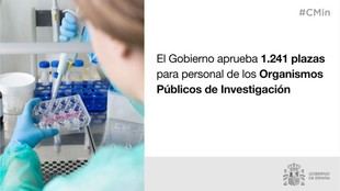 El Gobierno lanza 1.241 plazas para Organismos Públicos de Investigación