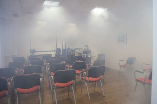 Simulacro de incendio en la UPCT para evaluar planes de autoprotección