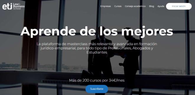 ETJ, llega el netflix de la formación jurídica, 200 masterclass por 34 € al mes