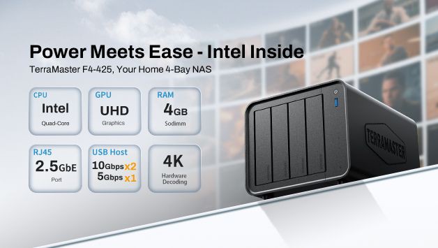 TerraMaster presenta el NAS F4-425 de 4 bahías, ideal para el hogar digital moderno