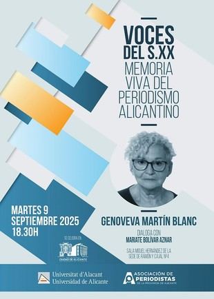 Genoveva Martín Blanc será la protagonista del ciclo Voces del Siglo XX en la Universidad de Alicante
