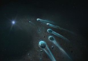 Astrónomos descubren un enigmático fragmento helado siendo devorado por una enana blanca