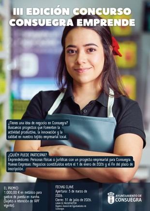 Convocan el III Concurso "Consuegra Emprende" 2026 para emprendedores