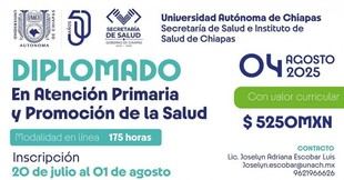 UNACH ofrece Diplomado en Atención Primaria y Promoción de la Salud