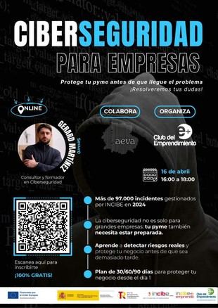Jornada online gratuita sobre ciberseguridad para empresas el 16 de abril