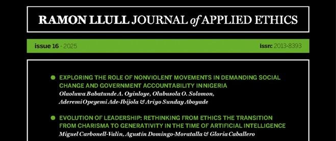 Publicación del 16º número de la revista Ramon Llull sobre ética aplicada