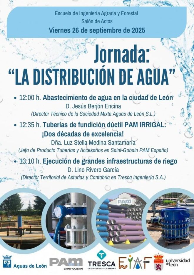 Jornada técnica sobre abastecimiento de agua en la Escuela de Ingeniería Agraria de la ULE
