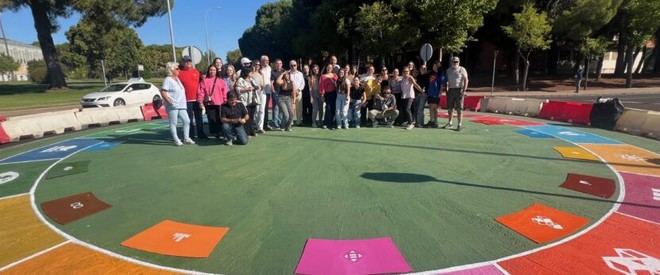 La UEx conmemora el Día Mundial de Acción con un gran círculo de ODS en Badajoz