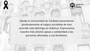 La Universidad de Córdoba rinde homenaje a las víctimas del accidente ferroviario de Adamuz