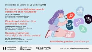 La Universidad de Verano de La Gomera ofrecerá tres actividades gratuitas en septiembre