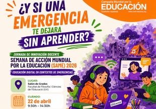 Jornada sobre educación digital en emergencias en la Universitat de València el 22 de abril