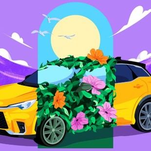 Lexus LBX se transforma en una colorida ilustración por Takumi Academy