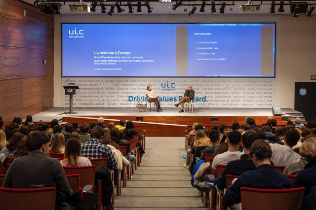 Conferencia sobre seguridad europea en el Institut Carlemany con Ricard Fernández Deu