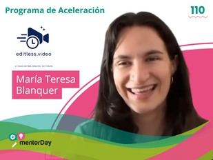 María Teresa Blanquer triunfa en mentorDay con su innovadora app Editless.video para edición de vídeo móvil