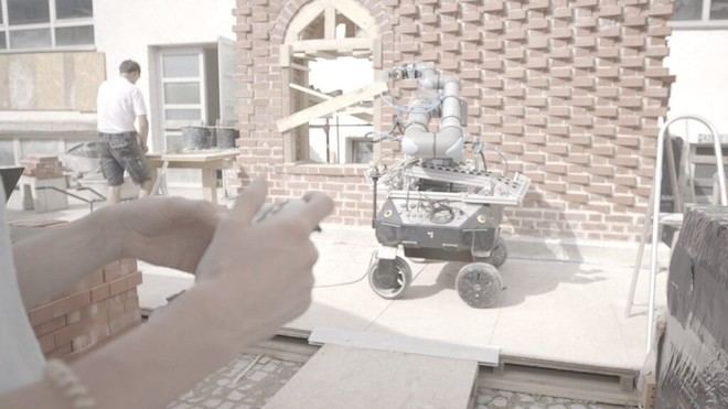 Colaboración humano-robot para construir muros sostenibles