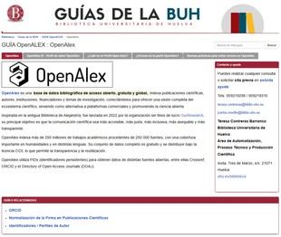 Guía práctica sobre el perfil de investigación OpenAlex para investigadores de la UHU