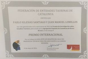 Profesor de Veterinaria premiado por estudio sobre bienestar del toro de lidia