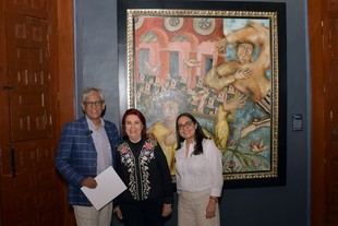 BUAP recibe donación de pintura del artista José Bayro