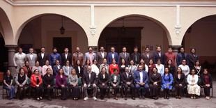 Lilia Cedillo visita la nueva sede de la preparatoria Emiliano Zapata en Puebla
