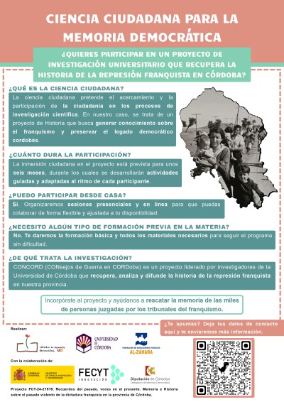 Invitan a los cordobeses a participar en un proyecto sobre memoria democrática