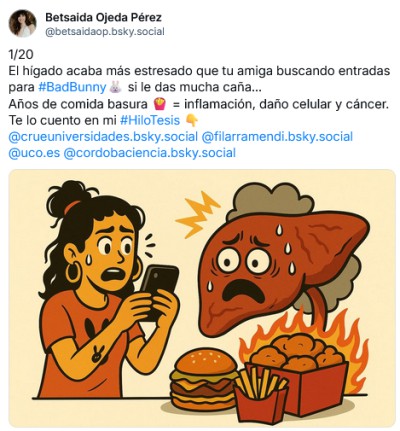Investigadora de la UCO premiada en el concurso #HiloTesis por su trabajo sobre la comida basura