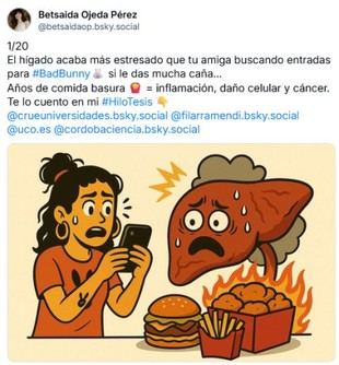 Investigadora de la UCO premiada en el concurso #HiloTesis por su trabajo sobre la comida basura