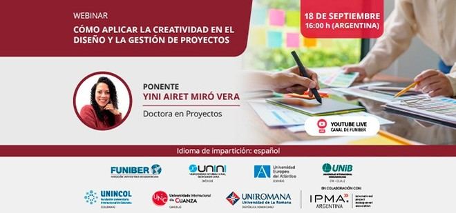 Webinar sobre creatividad en diseño y gestión de proyectos en UNEATLANTICO
