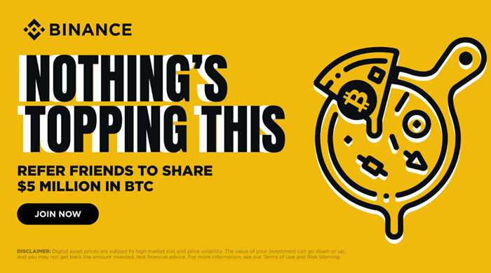 Binance Regala Hasta 5 Millones de Dólares en Bitcoin para Celebrar el 15º Aniversario del Bitcoin Pizza Day