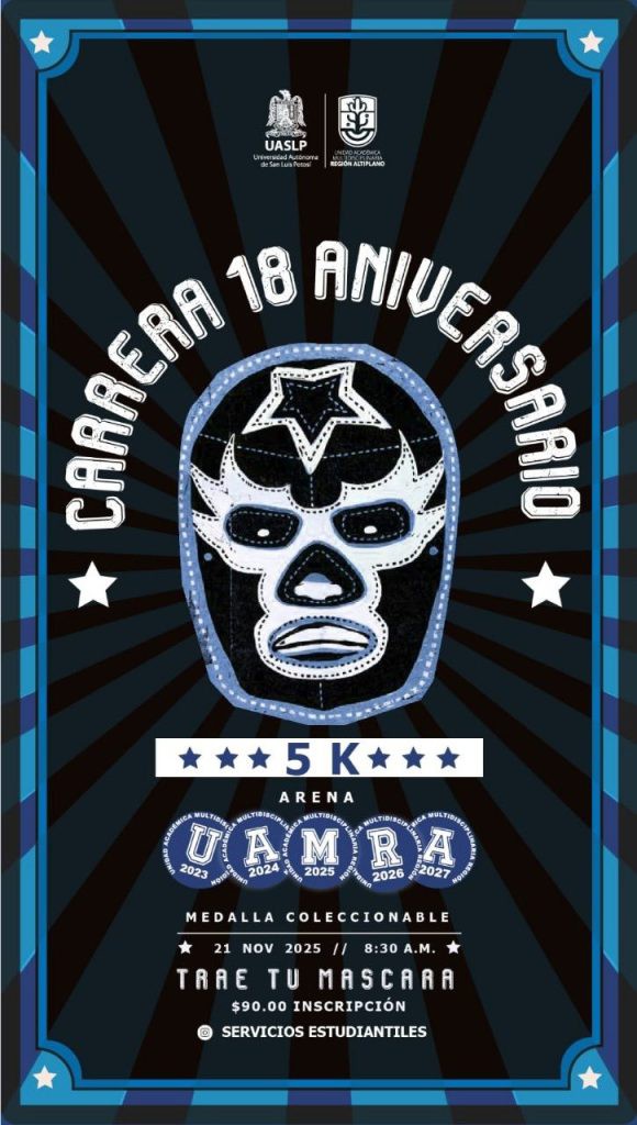 UAMRA celebra su 18 aniversario con carrera temática de lucha libre