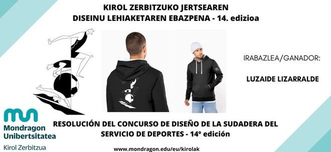 Diseño ganador de la sudadera del Servicio de Deportes para el curso 2025-26