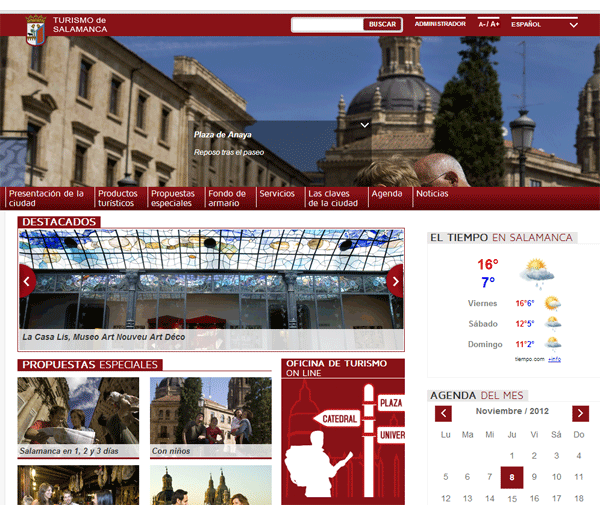 Nuevo portal turístico de Salamanca